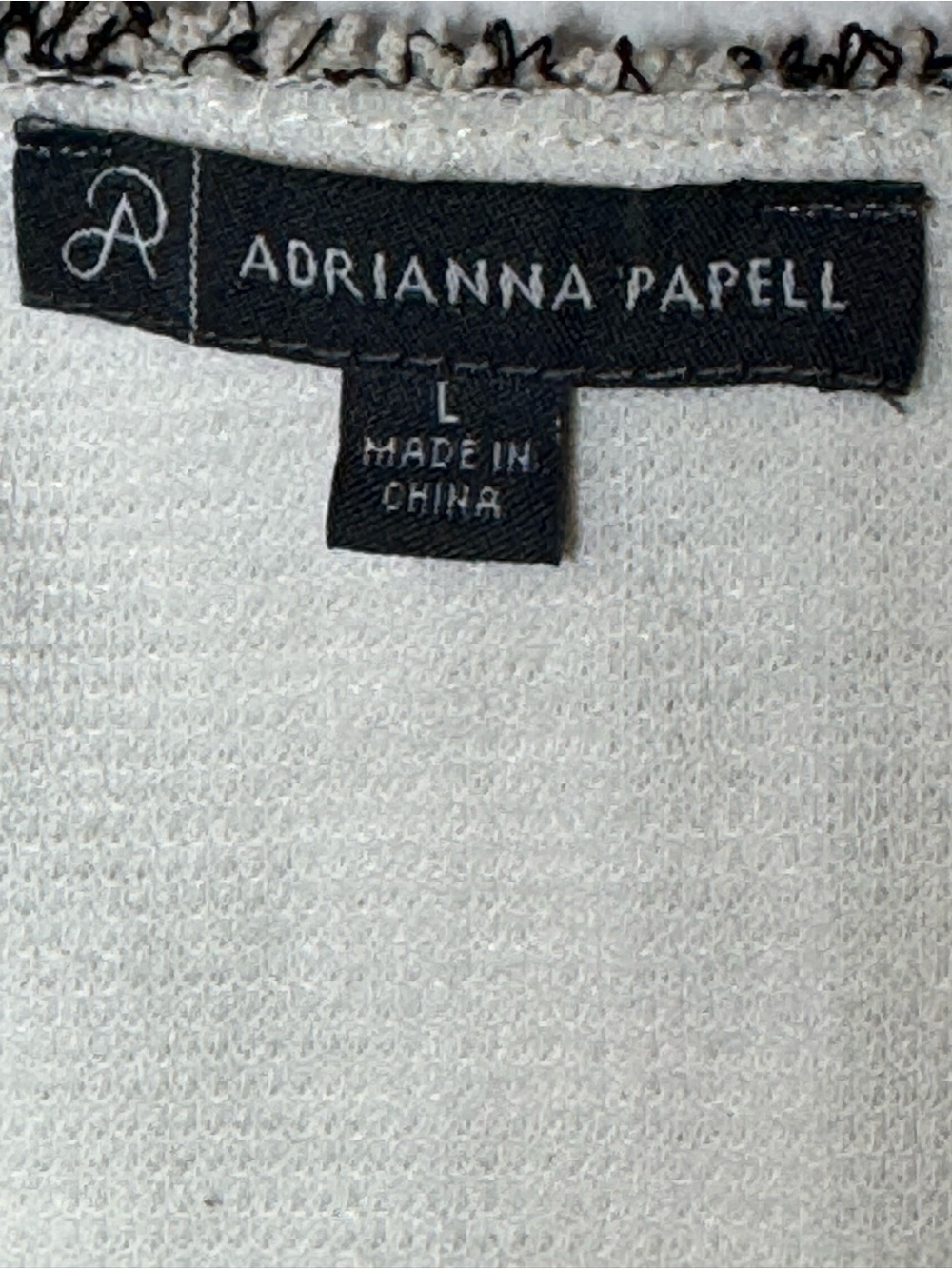 Adrianna Papell Cream Tweed Sleeveless Button-Front Top with Black Trim - Picture 4 of 9